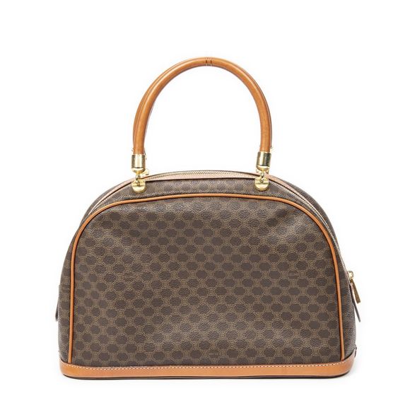 Celine Front Pocket Braided Tote Brown Macadam PVC Canvas A - Picture 5 of 10